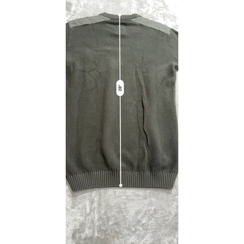 Lindbergh Sweater Pullover Men's Size Large Green Front Pocket Textured Golf EUC